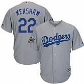 Dodgers 22 Clayton Kershaw Gray 2018 World Series Cool Base Player Jersey Dzhi,baseball caps,new era cap wholesale,wholesale hats